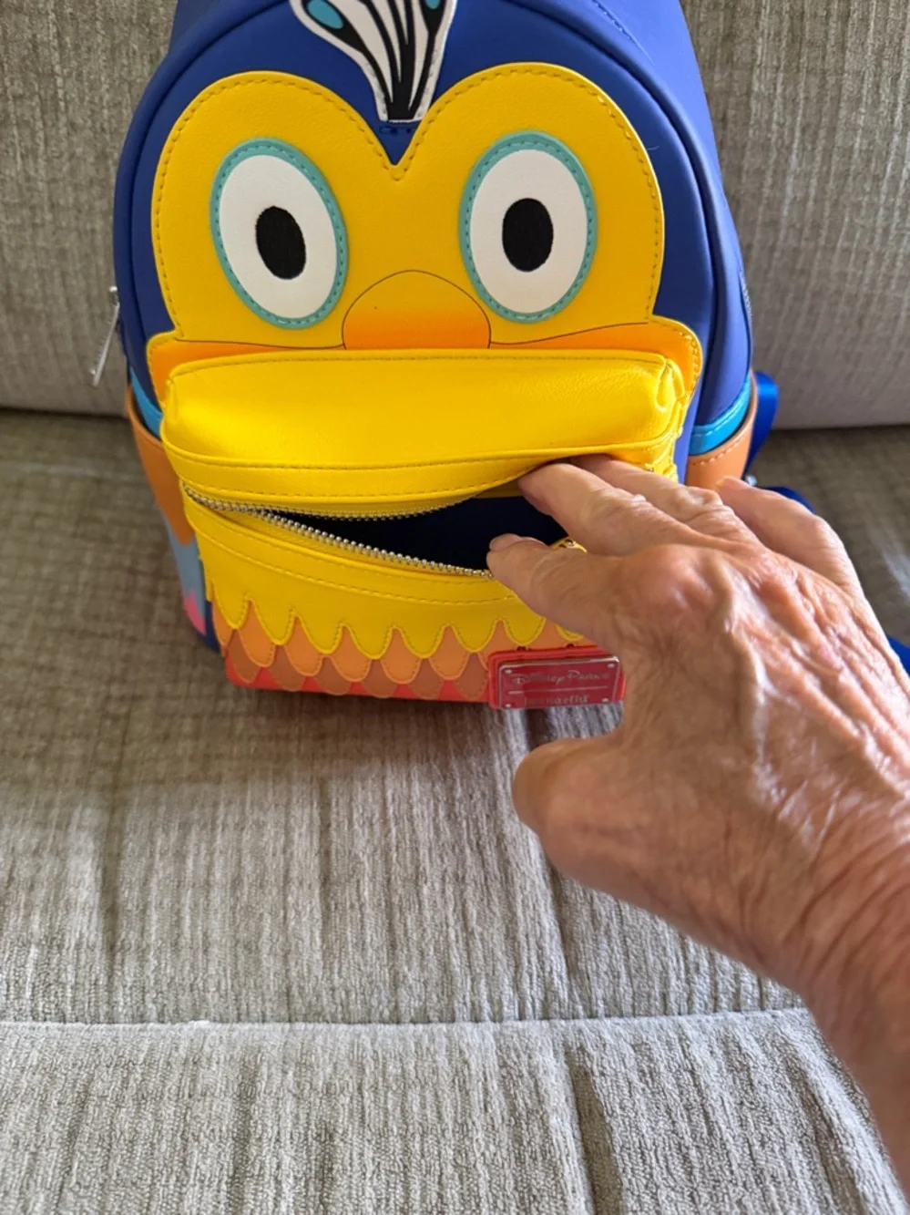 Disney Loungefly from the movie Up Blue and Yellow Toucan Kevin backpack